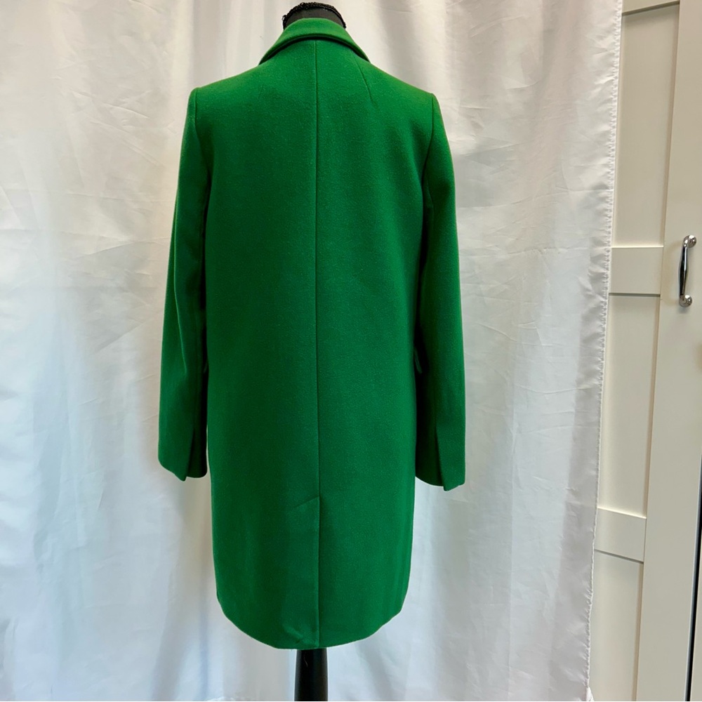 Zara Women's Green double breasted wool blend coat Sz S fall winter - Picture 4 of 14